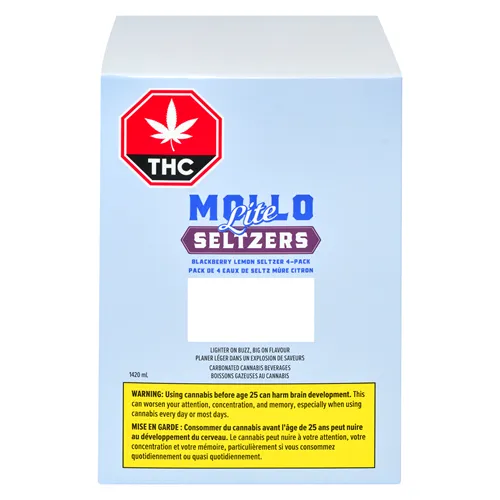 Blackberry Lemon Seltzer - Mollo Lite - THC Drinks