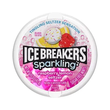 Product image of Ice Breakers, Mint Tins, Sparkling Raspberry Lemonade Seltzer