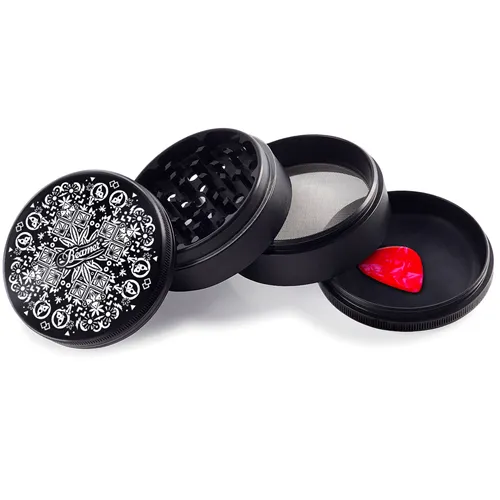 Product image of Beamer, 4pcs 63mm Grinder with Guitar Pick, Trippy Jewelz Design