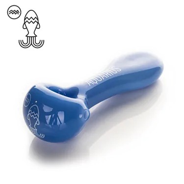 Product image of Red Eye Glass, 4.5" Zodiac Spoon Hand Pipe w/ Flat Mouthpiece