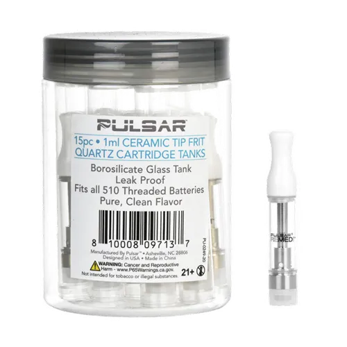 Product image of Pulsar, 1mL Ceramic Tip Fritted Quartz Coil Cartridge