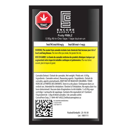 Fruity PBBLZ AIO - Encore - Disposables