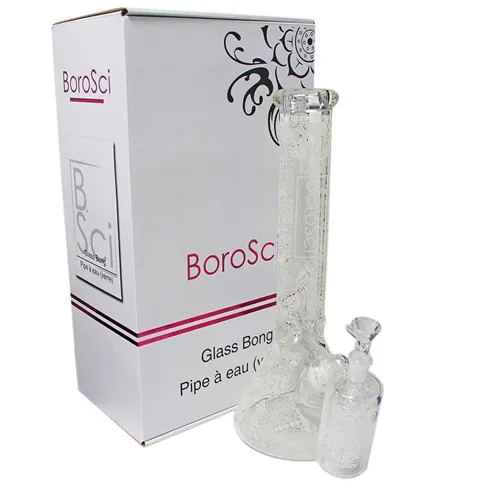 Product image of Borosci, 15" Glow In The Dark Glass Bong with Ash Catcher