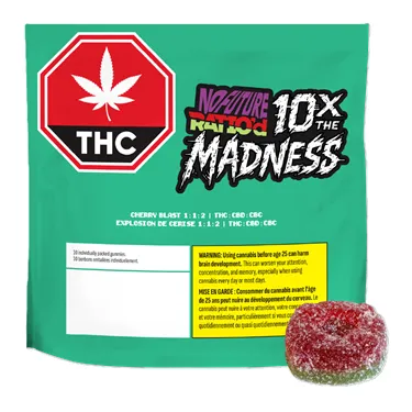 Product image of 10x the Madness: Ratio'd Cherry Blast 1:1:2 THC/CBD/CBC - No Future - Gummies