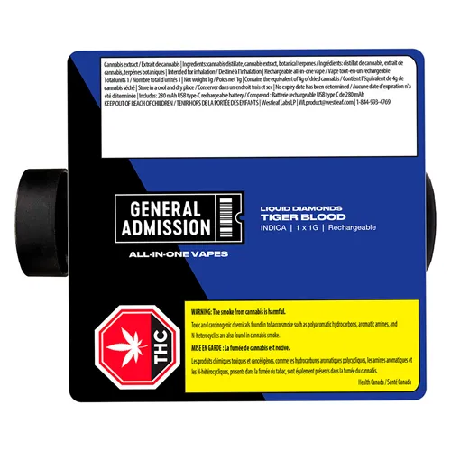 Tiger Blood Liquid Diamond - General Admission - Disposables