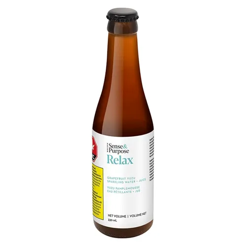 Product image of Relax: Grapefruit Yuzu Sparkling Beverage - Sense & Purpose - THC & CBD Drinks