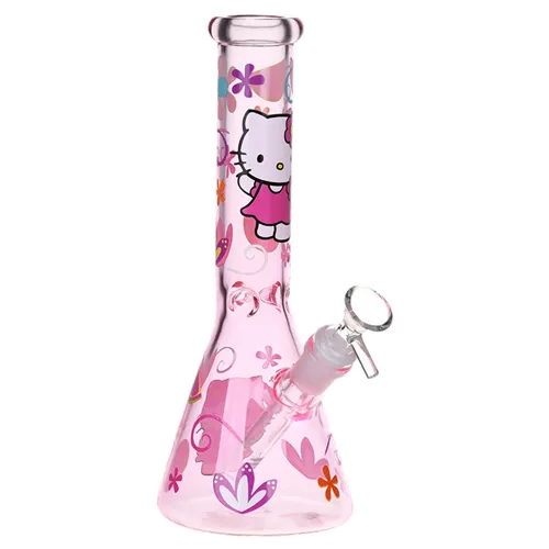 Product image of 10" Greetings Feline Glass Beaker Water Pipe