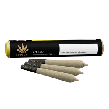 Product image of ATF 55%+ Diamond Infused Cones - Top Leaf - Infused Joints