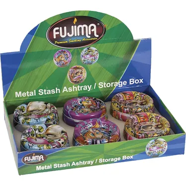 Product image of Fujima, Round Metal Built In Stash Ashtray