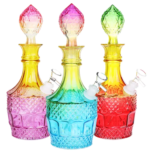 Product image of 12" Vintage Crystal Decanter Ombre Glass Water Pipe