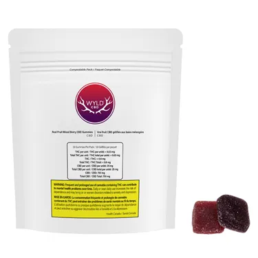 Product image of Real Fruit Mixed Berry CBD - Wyld CBD - Gummies - 30 x 25mg