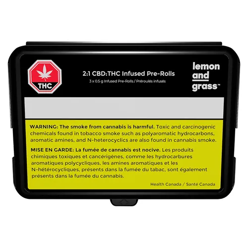 2:1 CBD:THC Infused Pre-Roll - Lemon & Grass - Pre-Rolled