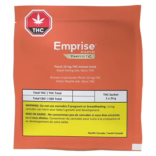Peach 10 mg THC Instant Drink - Emprise Rapid THirstC - Coffee, Tea & Dissolvable
