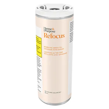Refocus: Green Tea Lemonade Ginger Sparkling Beverage - Sense &amp; Purpose - THC &amp; CBD Drinks
