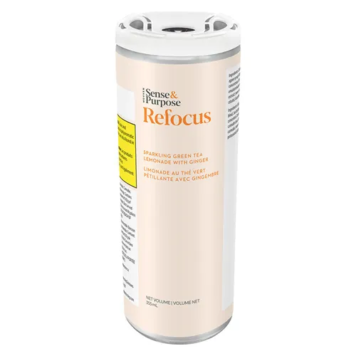 Refocus: Green Tea Lemonade Ginger Sparkling Beverage - Sense & Purpose - THC & CBD Drinks