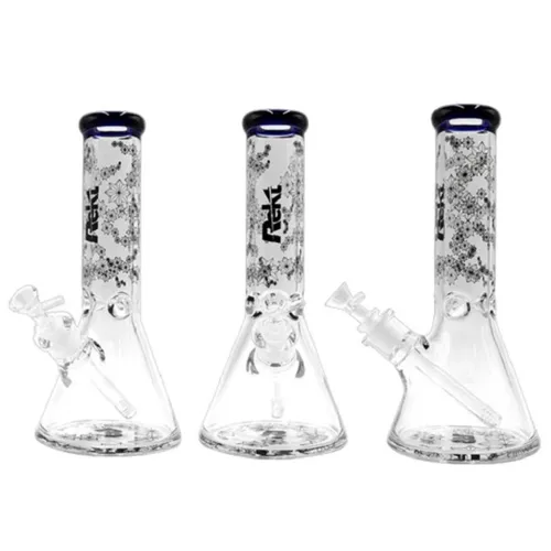 Product image of Rekt, 12" Beaker Bong w/ Ice Pinch Floral Pattern
