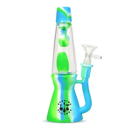 Product image of Lit Silicone, 8.25" Lava Lamp Silicone/Glass Water Pipe
