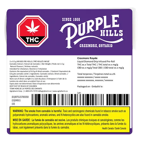 Creemore Royale Liquid Diamond Drip - Purple Hills - Infused Joins