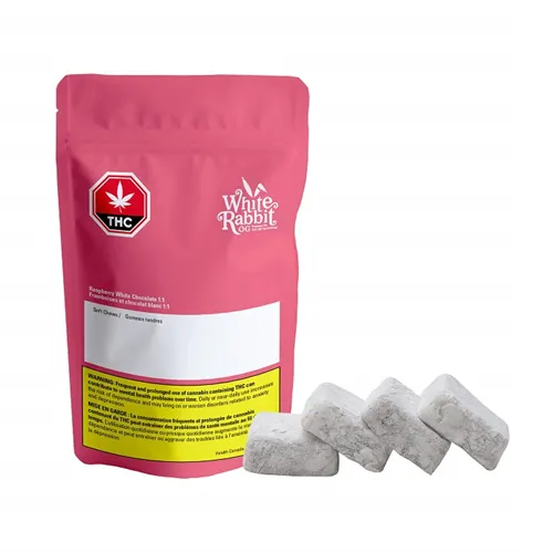 Product image of Raspberry White Chocolate 1:1 Soft Chews - White Rabbit OG - Gummies