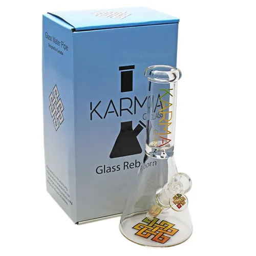 Product image of Karma, 9" Good Karma Skinny Beaker Glass Bong w/ Rounded Base