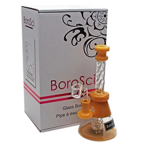 Product image of Borosci, 8" Crystal Mouthpiece Circ Perc Glass Rig with Banger