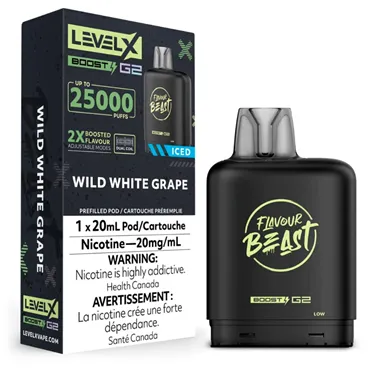 Product image of Wild White Grape Iced - Flavour Beast x Level X G2 Boost - Pod