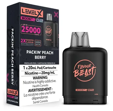 Product image of Packin' Peach Berry - Flavour Beast x Level X G2 Boost - Pod