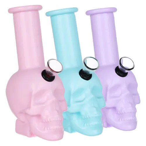 Product image of SeshGear, 6" Pastel Skull Glass Water Pipe