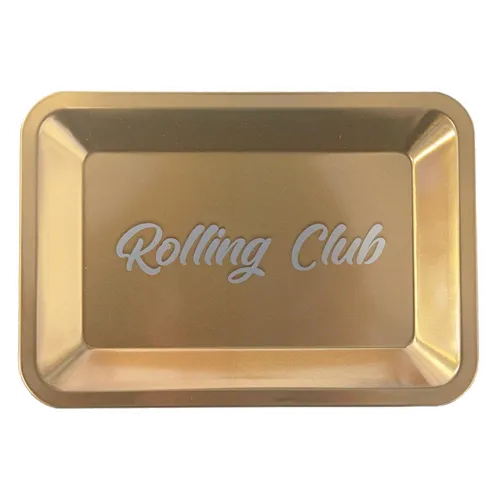 Product image of Rolling Club, Gold Metal Rolling Tray