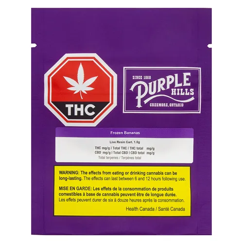 Frozen Bananas Live Resin - Purple Hills - 510 Cartridge