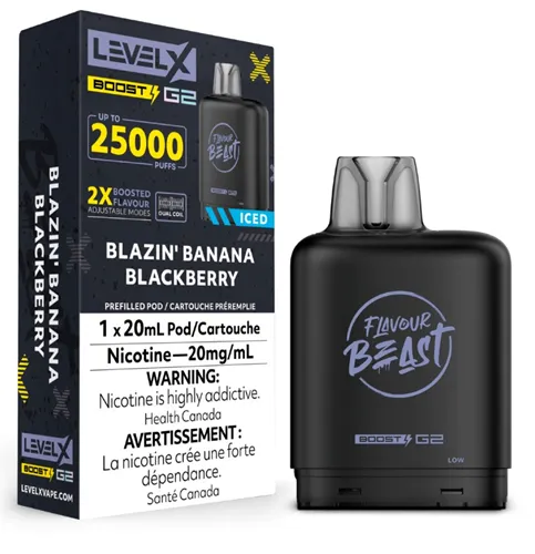 Product image of Blazin' Banana Blackberry - Flavour Beast x Level X G2 Boost - Pod