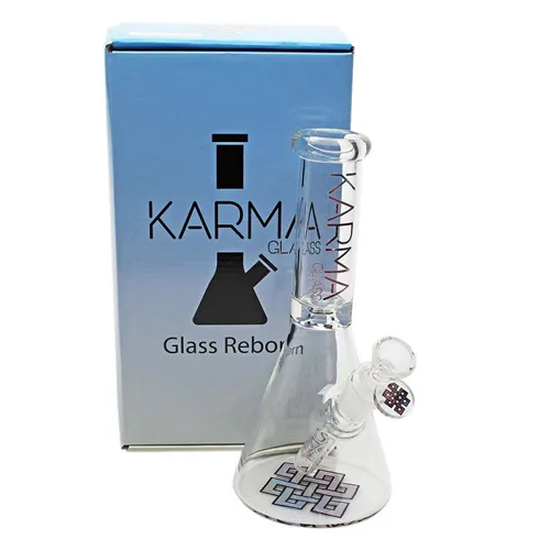 Product image of Karma, 9" Good Karma Skinny Beaker Glass Bong w/ Rounded Base