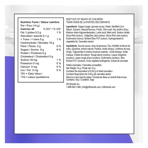 Sour Grape & Strawberry THC:CBC:CBD - Olli - Gummies