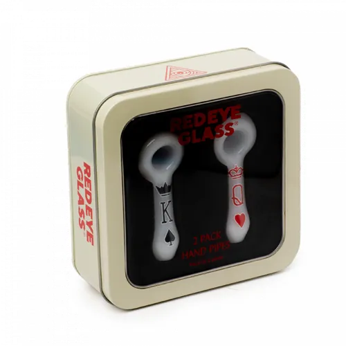 Product image of Red Eye Glass, 3.75" King & Queen Hand Pipe Set