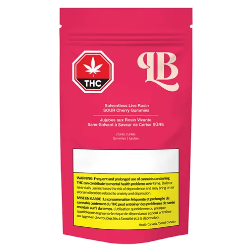Solventless Live Rosin SOUR Cherry - La Boca - Gummies