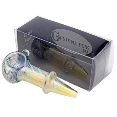 Product image of Genuine Pipe Co, 3" Fumed Corkscrew Glass Pipe