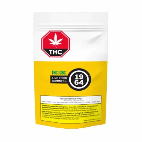 Pineapple Mango THC:CBG Live Rosin Soft Chews - 1964 - Gummies