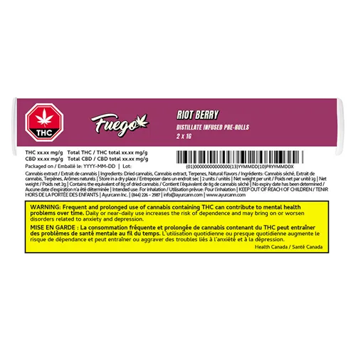 Riot Berry Distillate Infused - Fuego - Infused Joints