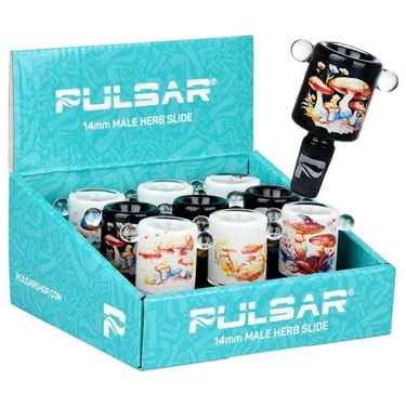 Product image of Pulsar, 14mm Inside Print Shrooms Herb Slide
