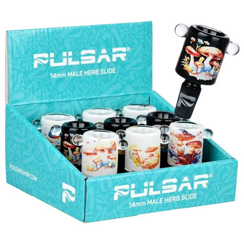 Product image of Pulsar, 14mm Inside Print Shrooms Herb Slide