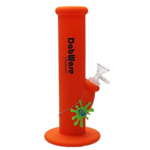 Product image of DabWare, 10" Straight Shooter Platinum Silicone Bong
