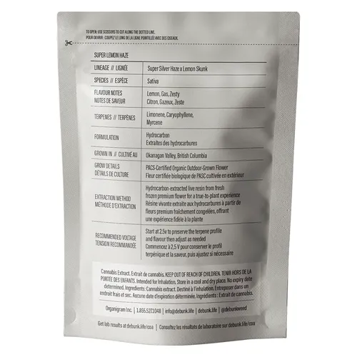 Super Lemon Haze Live Resin - DEBUNK - 510 Cartridges