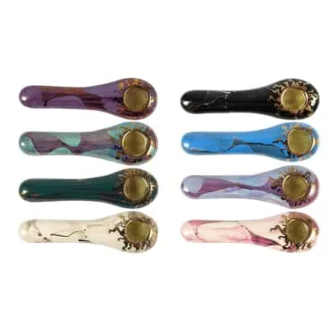 Product image of Porcelain Gold Spoon Pipe by Ancient Creations