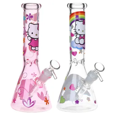 Product image of Greetings Feline Glass Beaker Water Pipe - 10" / 14mm F