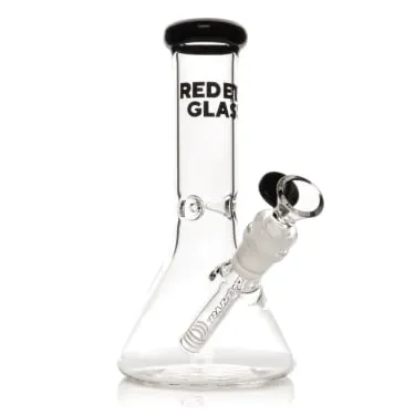 Product image of 8" Black Beaker Base Water Pipe - Red Eye Glass