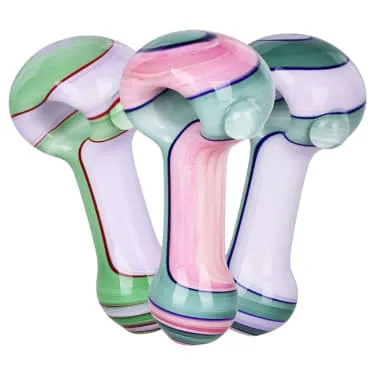 Product image of Milky Pastel Ribbons Glass Spoon Pipe