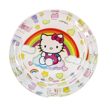 Product image of Rainbow Kitty Round Glass Ashtray - 3.3"