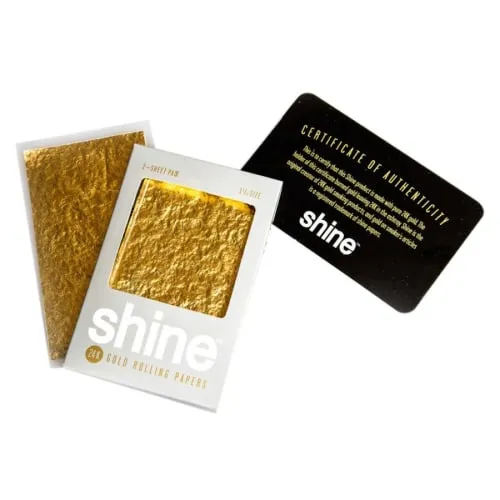 Product image of 1 1/4" 24k Gold Rolling Papers 2 Sheet Packs by Shine Papers