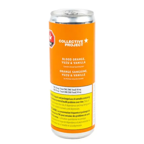 Product image of Blood Orange Yuzu & Vanilla Sparkling Juice 1:1 - Collective Project - THC & CBD Drinks