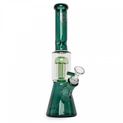 Product image of Red Eye Glass 11" Teal Dual Chamber Beaker Tube w/ 8 arm tree perc
